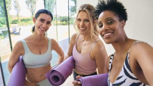 women posing post-workout
